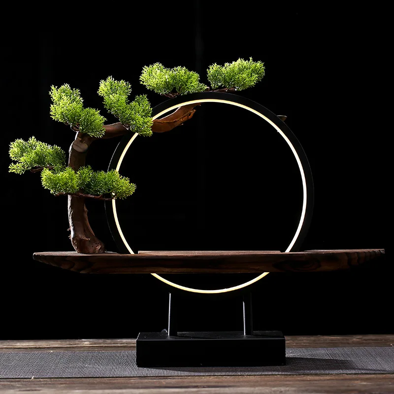 Chinese Style Zen Light Ring Ornament Creative Backflow Incense Burner Home Living Room Entrance Decor Office Fortune Decoration