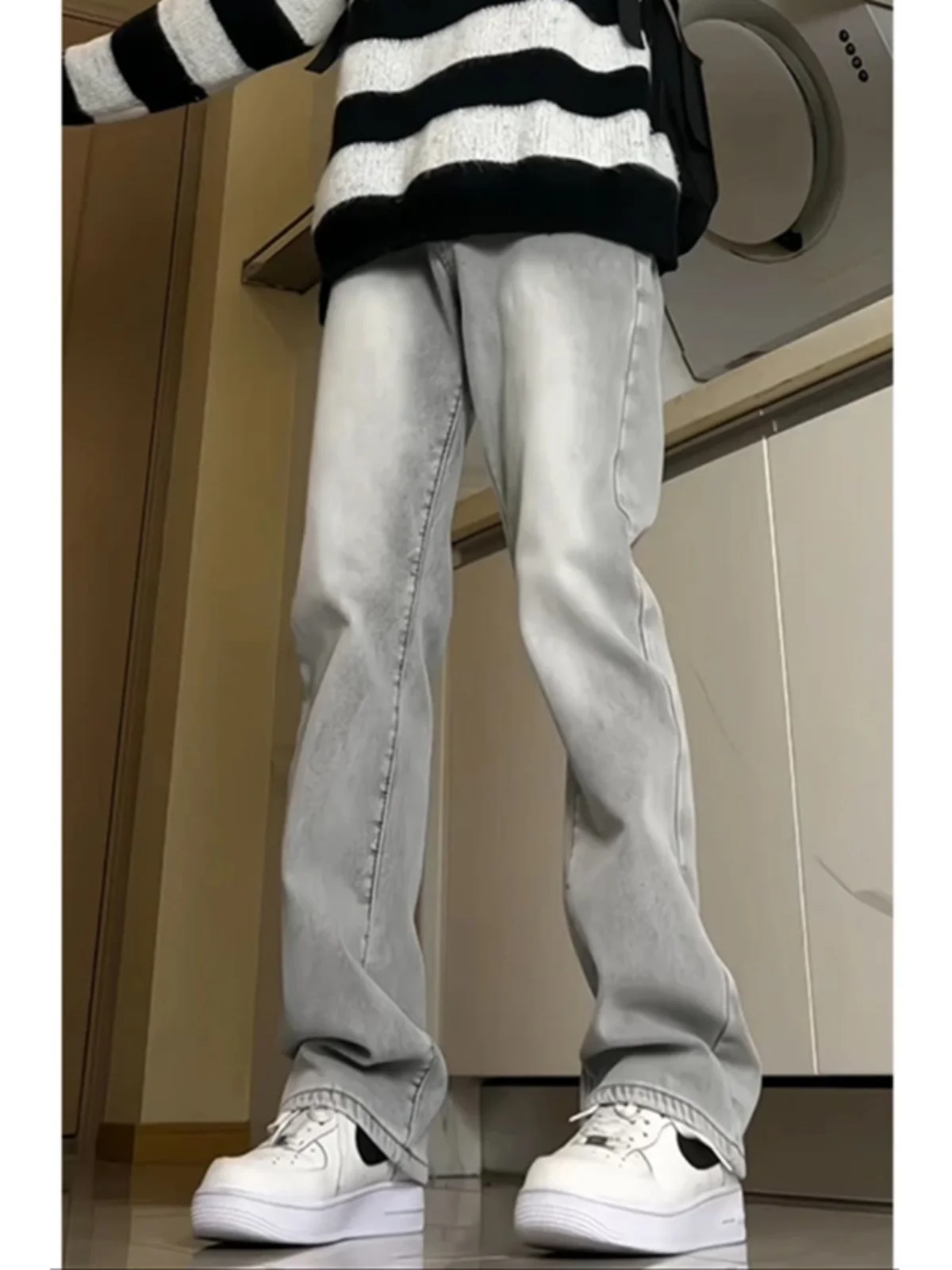 

American Retro Men's Jeans Spring Autumn Trendy Straight Leg Slim Fit High Street Vibe Flared Pants Youthful Cool Sensation