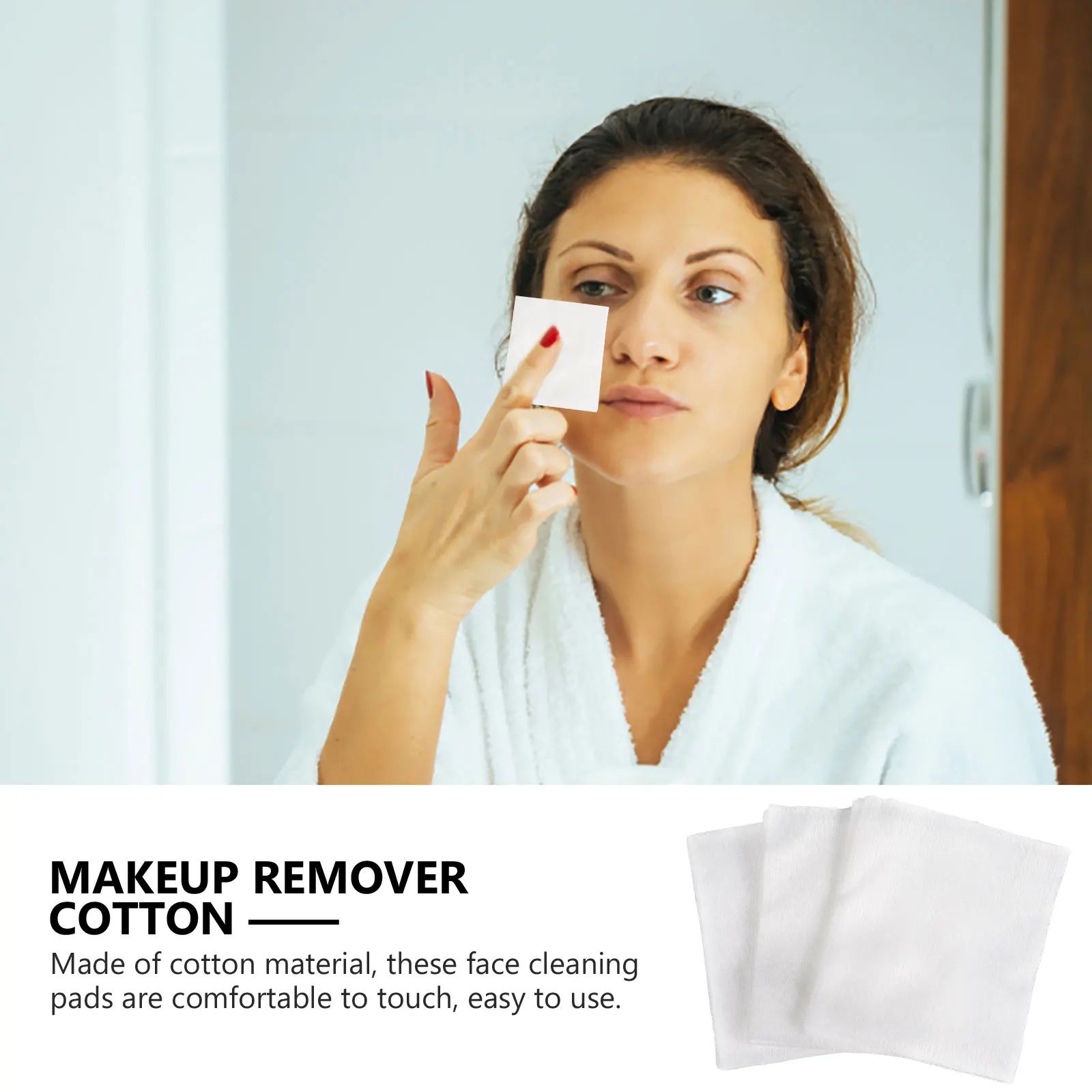 

200pcs Makeup Pads Soft Cotton Makeup Remover Pads For Face Facial Cleansing Wet Use Face Skincare Nail Polish Removal