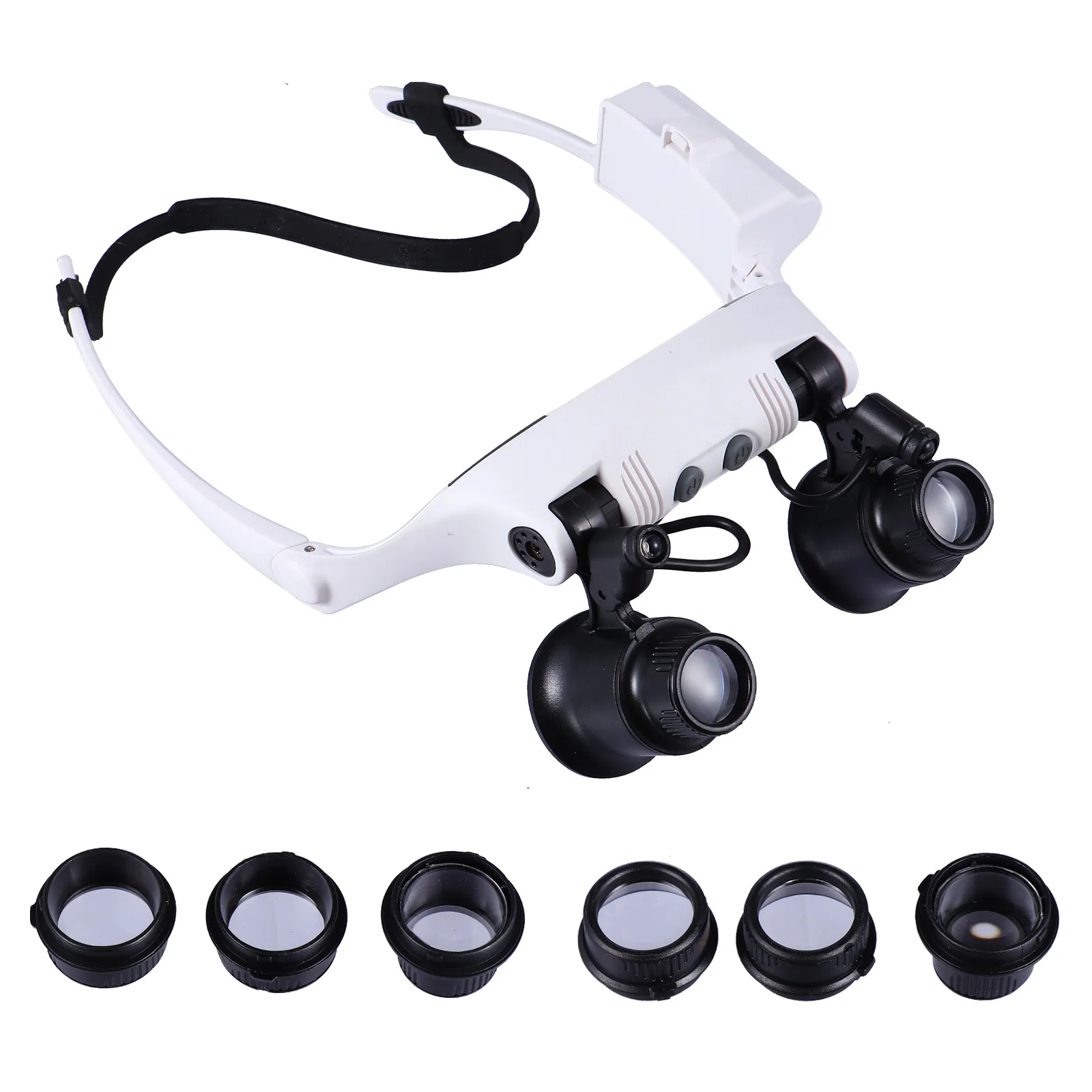 

Head-Mounted Magnifier 1Set High-Quality ABS Acrylic Lenses Durable Practical LED Light Night Vision Jewelry Watch Repair