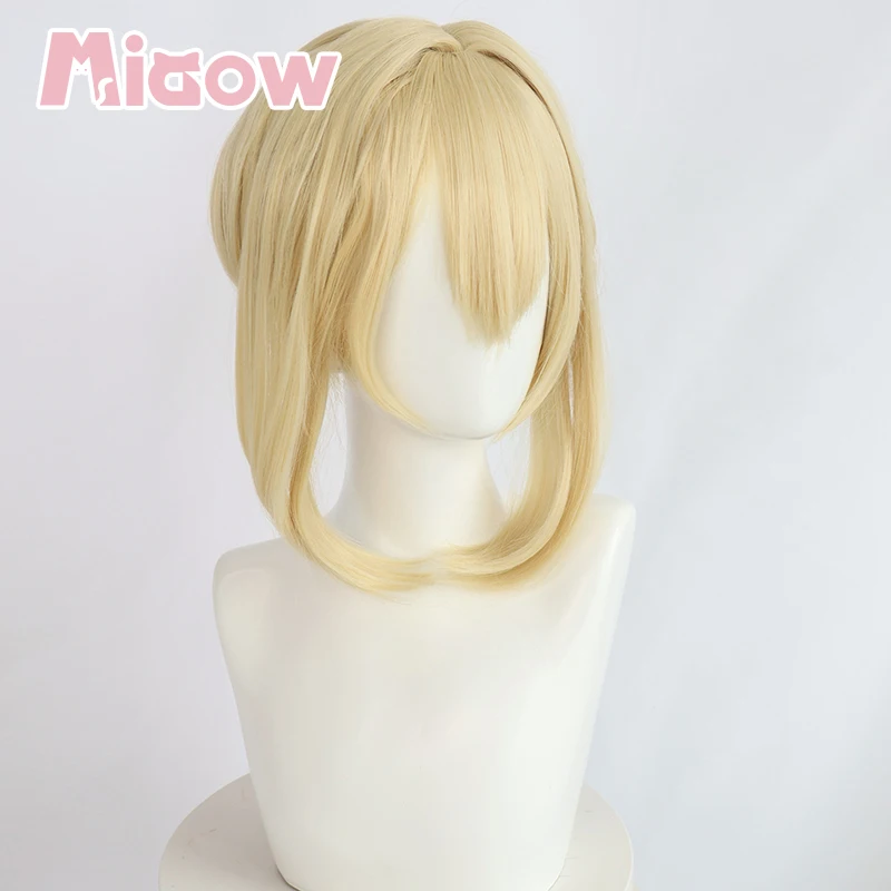Anime 'Violet Evergarden' Violet Cosplay Wig, Light Blonde Pre-styled Updo Bun Hair Heat Resistant Synthetic Wig 2