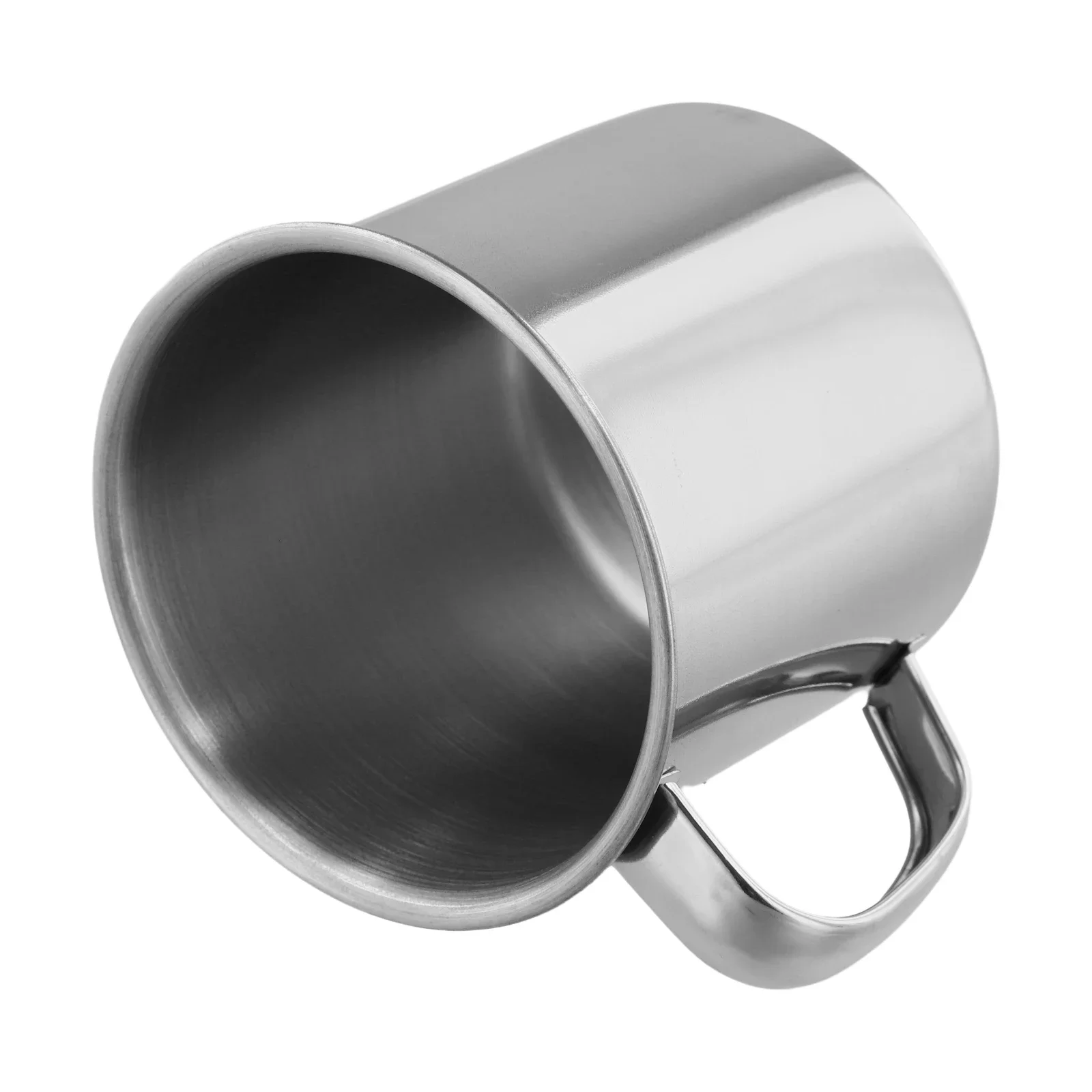 Thickened Double-layer Stainless Steel Coffee Tea Cup With Ears Heat Insulation And Anti-scalding Beer Tea Juice Drinking Cup
