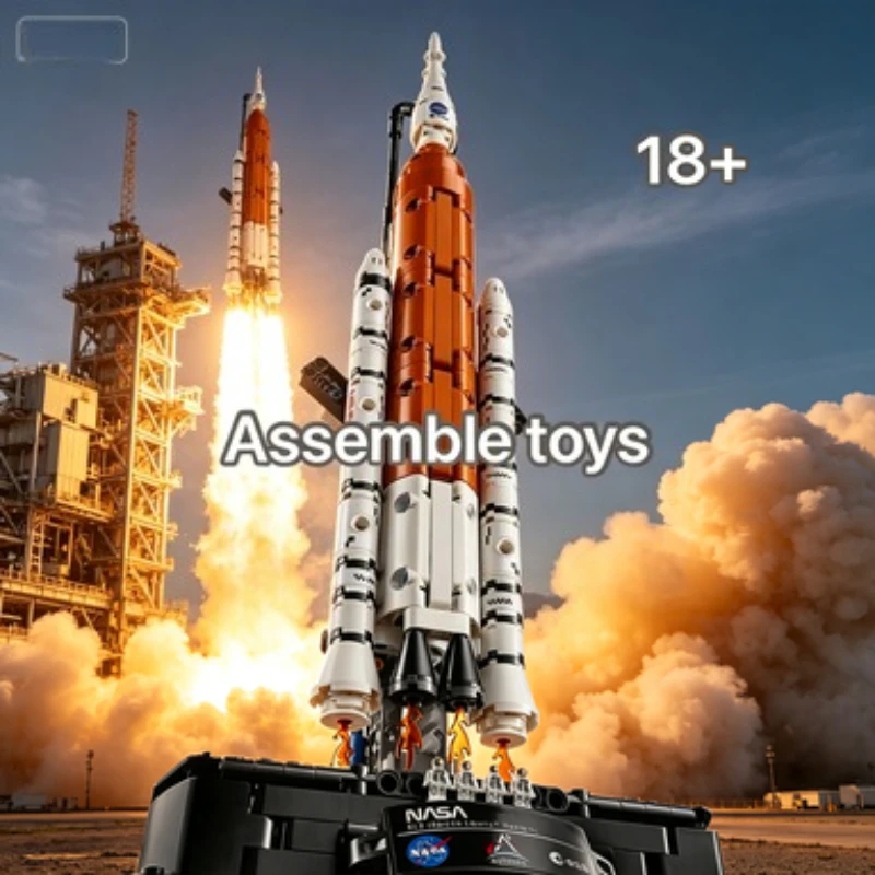 Kit de Construcción de Cohete Bandai 42221, Vehículo de Lanzamiento Artemis, Juguete Coleccionable para Fanáticos de la Ciencia, Decoración para el Hogar, Regalo Compatible con Bloques LEGO