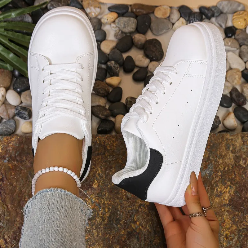 Women's White Sneakers, Non-slip Thick-soled Women's Shoes, Casual Comfortable Sneakers, Women's Lightweight Breathable Sneakers