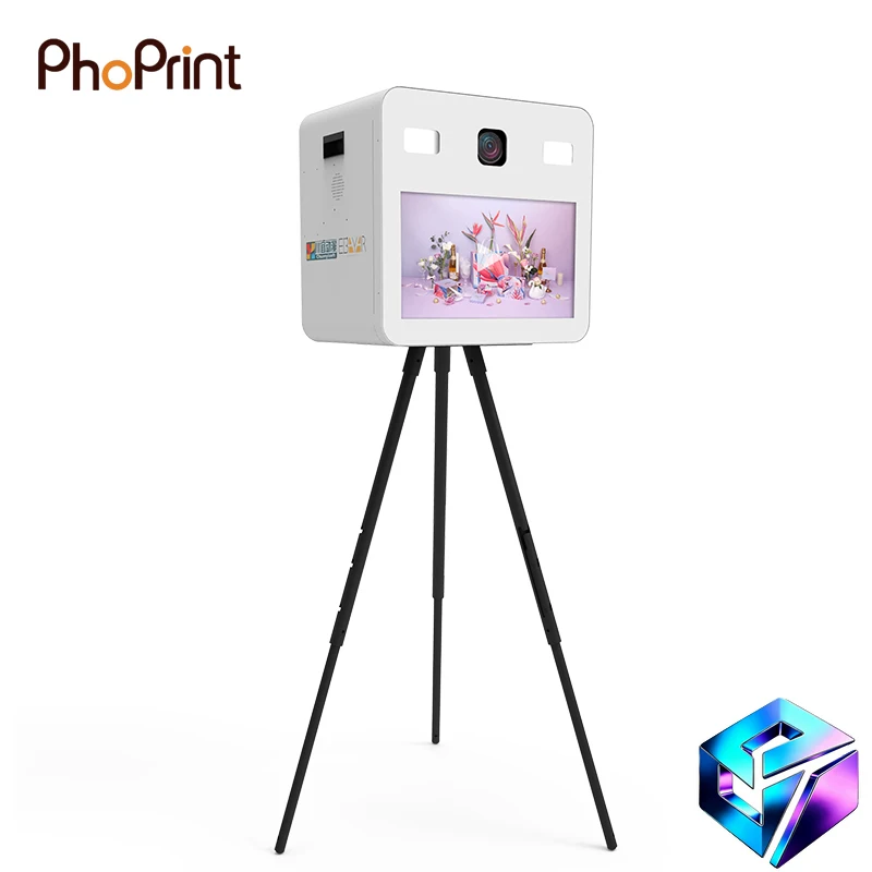 Portable Indoor Photo Booth Kiosk Integrated Camera Printer Self Service Photobooth For Wedding Party Celebration Events