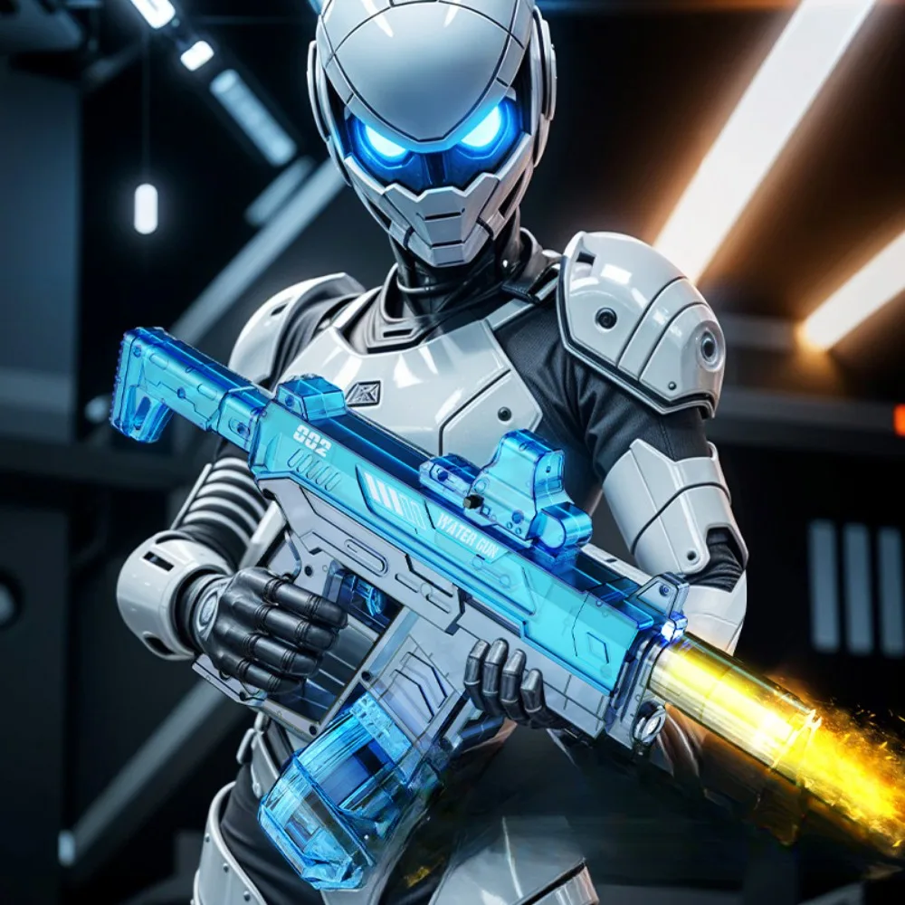 Pistola de agua eléctrica de llama simulada con Sensor de luz para niños, juguete de piscina de playa al aire libre de verano, pistola de agua automática de alta presión