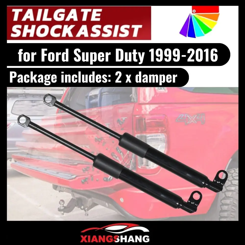 

2PC Shock Assist for Ford Super Duty F-250 F-350 1999-2016 pickup Stainless Rear Tailgate Slow Down Gas Struts Damper
