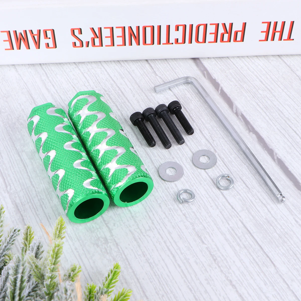

1Pair Aluminum Alloy Peg Bike Durable Cylinder Seat Axle Footpeg Mountain Bike Accessory Small Hole Green