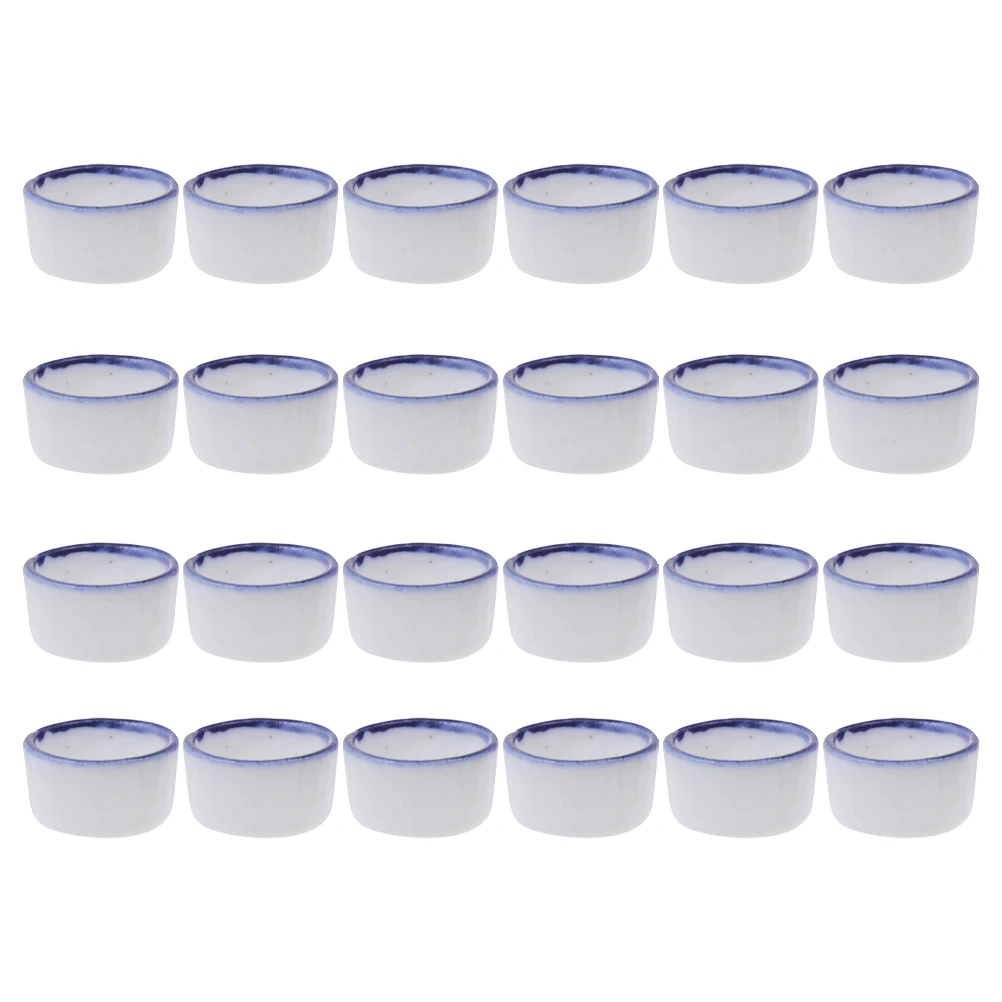 

24 Pcs Pet Birdbath Anti-slide Bowls Small Water Dish for Tarantulas Animal Practical Feeding Dishes Spider Container Ceramics