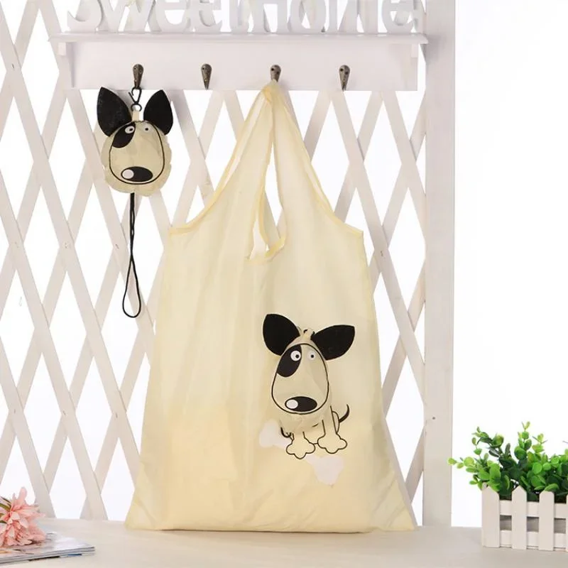 Household Reusable Eco-Friendly Grocery Foldable Shopping Bags Small Size Cute Slight Duty Folding Tote Bag with Handle New