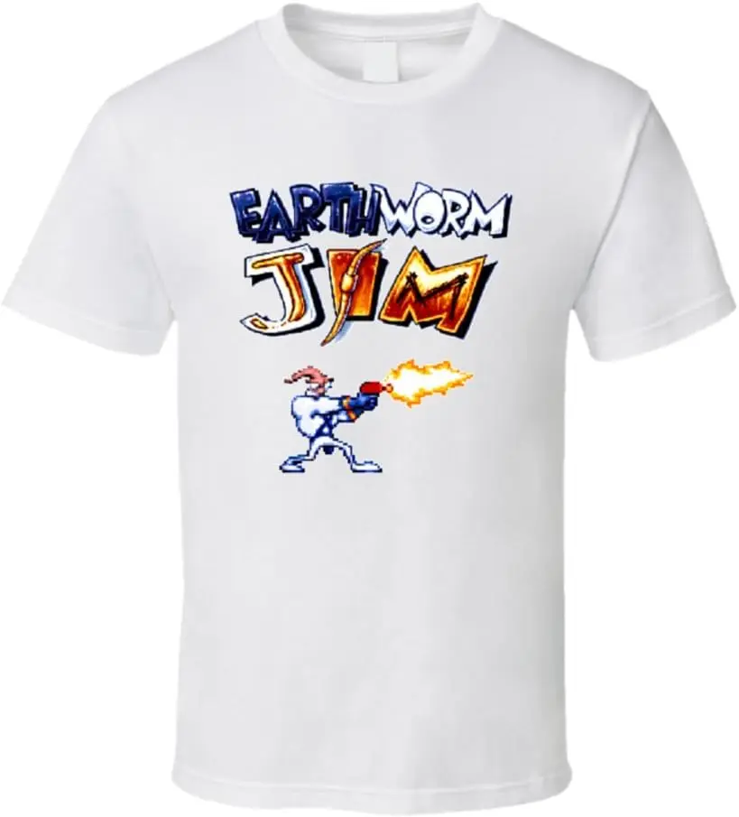 Earthworm Jim Bit Video Game Tees Y2K tops Unisex Summer Short Sleeve