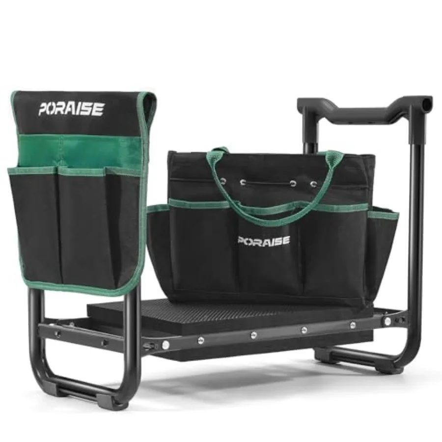 

Garden Kneeler and Seat Heavy Duty, Wider and Thicker Kneeling Pad for Foldable Gardening Stool with 2 Tool Pouches, Gardening