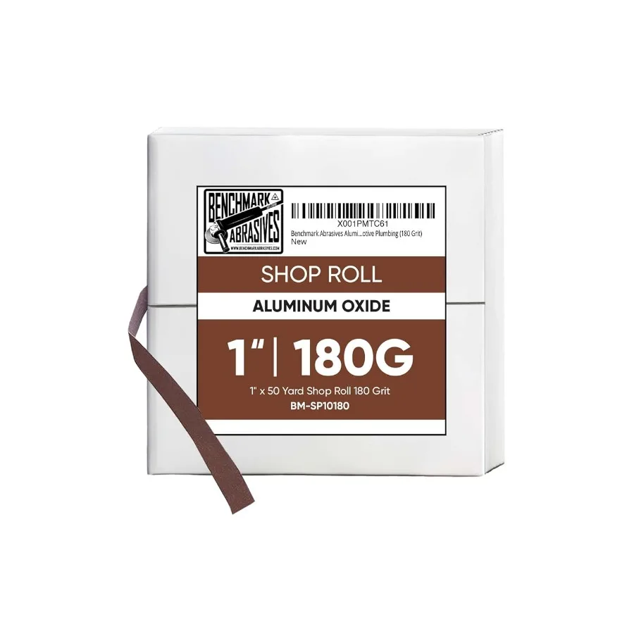 

Benchmark Abrasives 1" X 150' Shop Roll Emery Cloth Sandpaper Roll Aluminum Oxide Sand Paper for Wood Furniture Metal Polishing