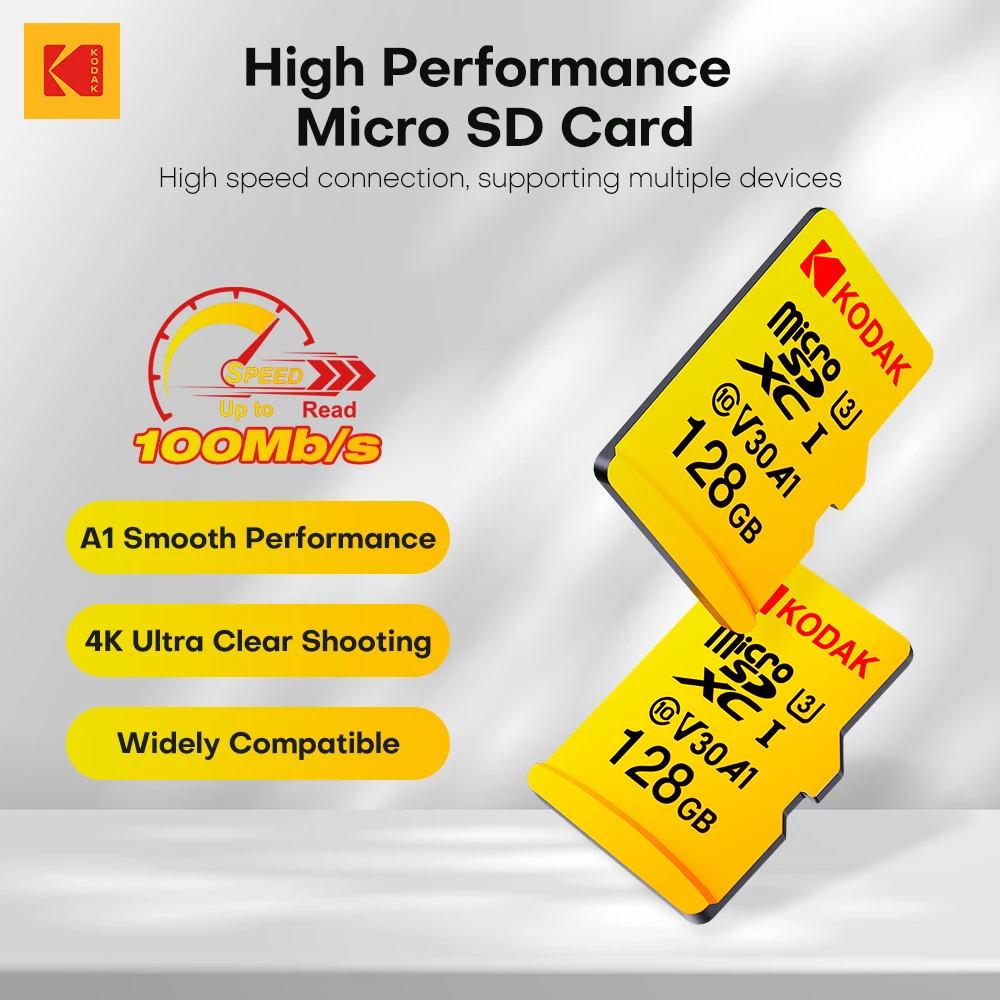 Kodak Ultra Memory Card 128GB Micro SD Card MicroSDXC Class10 SD High Speed Memory Card Original TF Flash Card