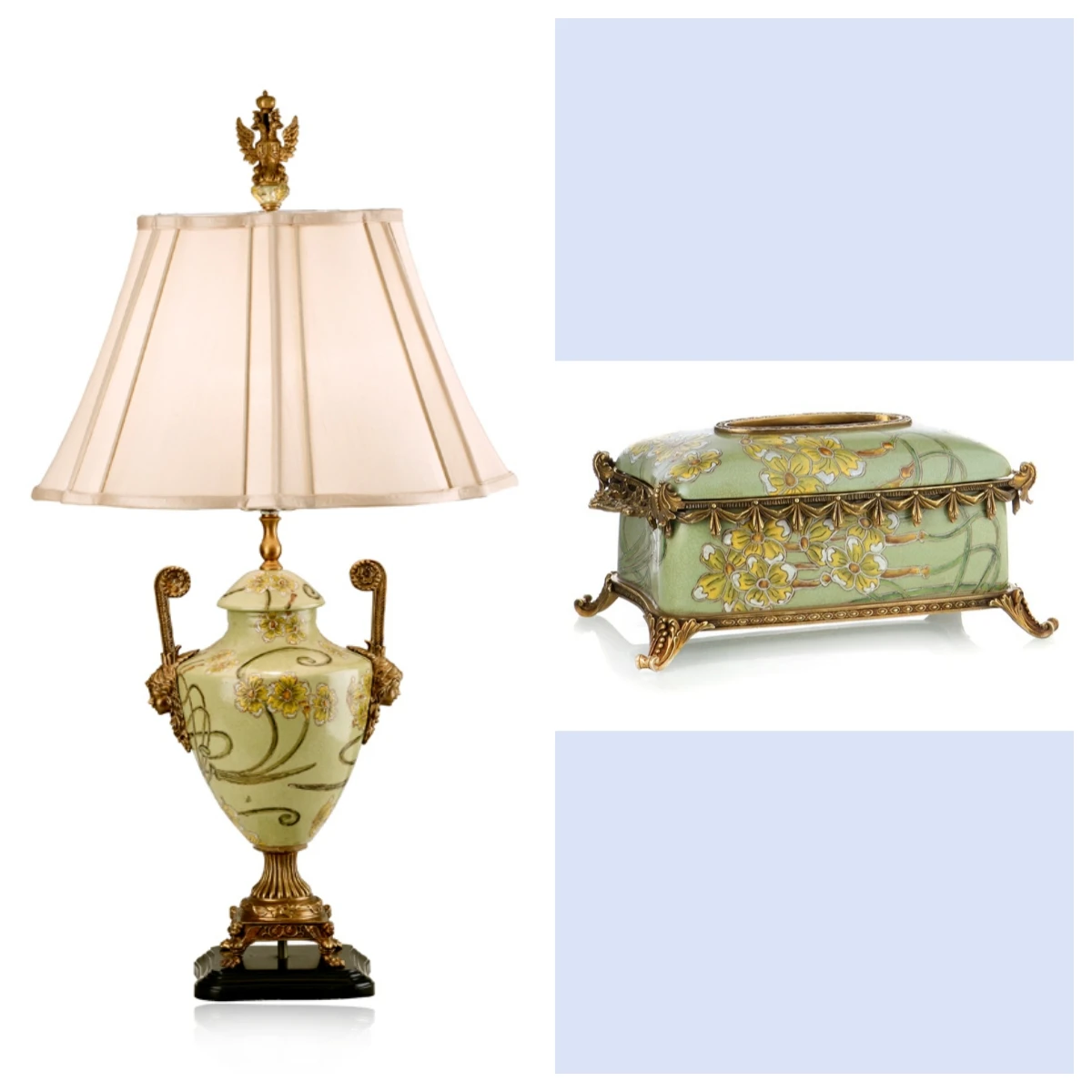 

European and American luxury ceramic desktop decorative lights and accessories antique interior living room decoration