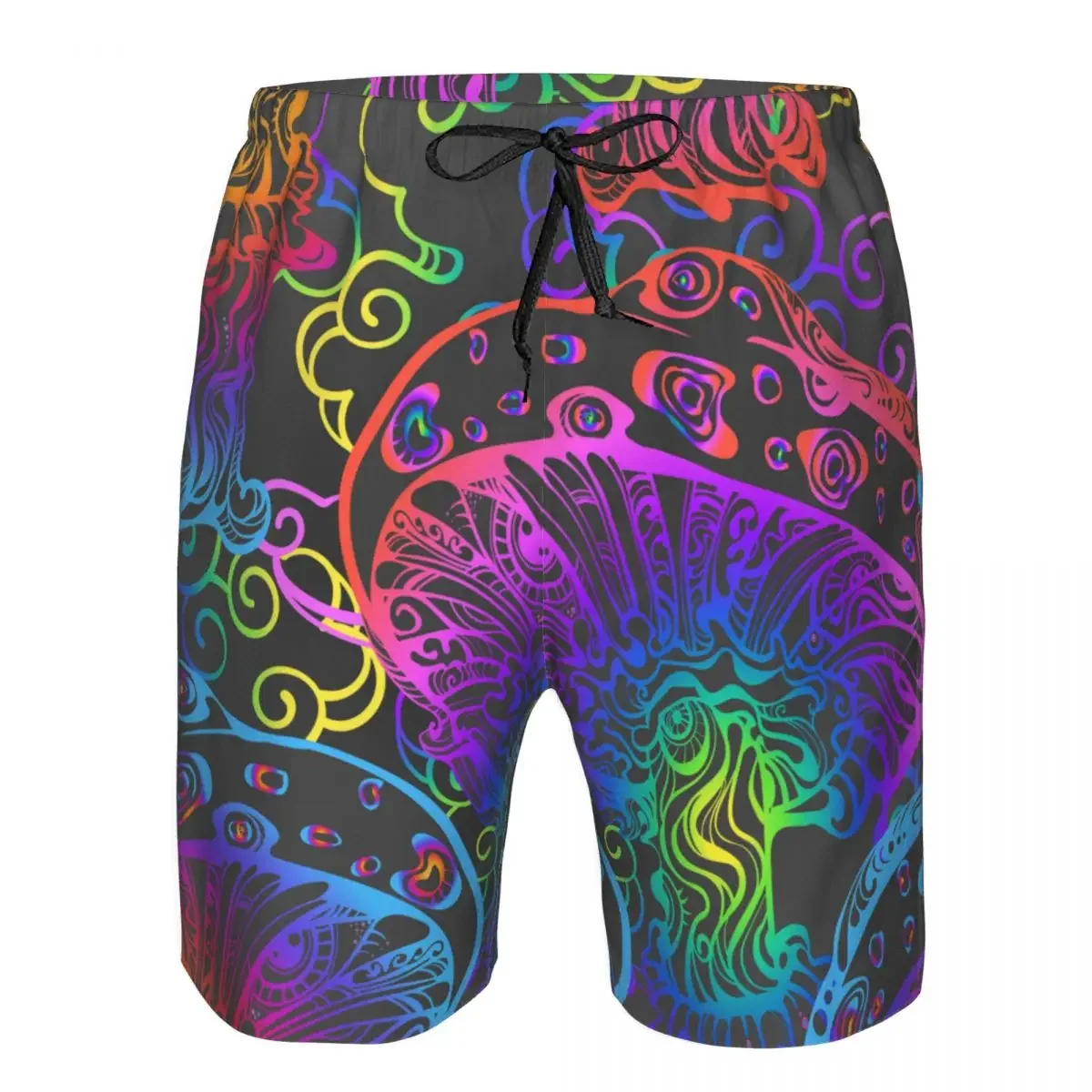 Quick Dry Swimwear Beach Board Short For Man Magic Glowing Mushrooms Swimming Trunk