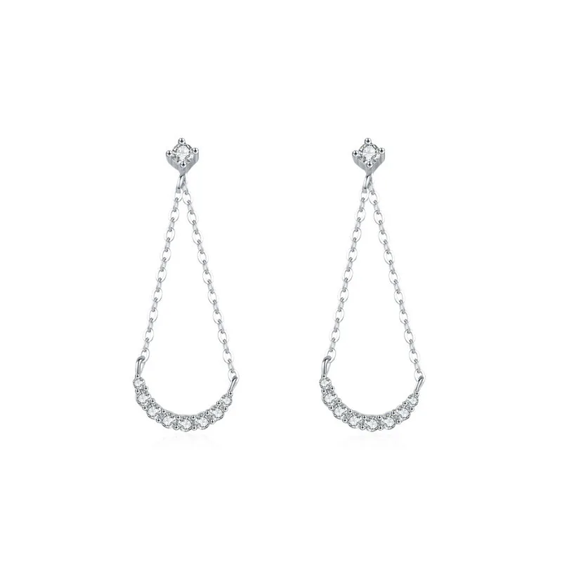 Apexelle Brand Luxury Jewelry 925 Sterling Silver Earrings For Women Geometric Zirconia Dangle Drop Earring Trendy Jewelry