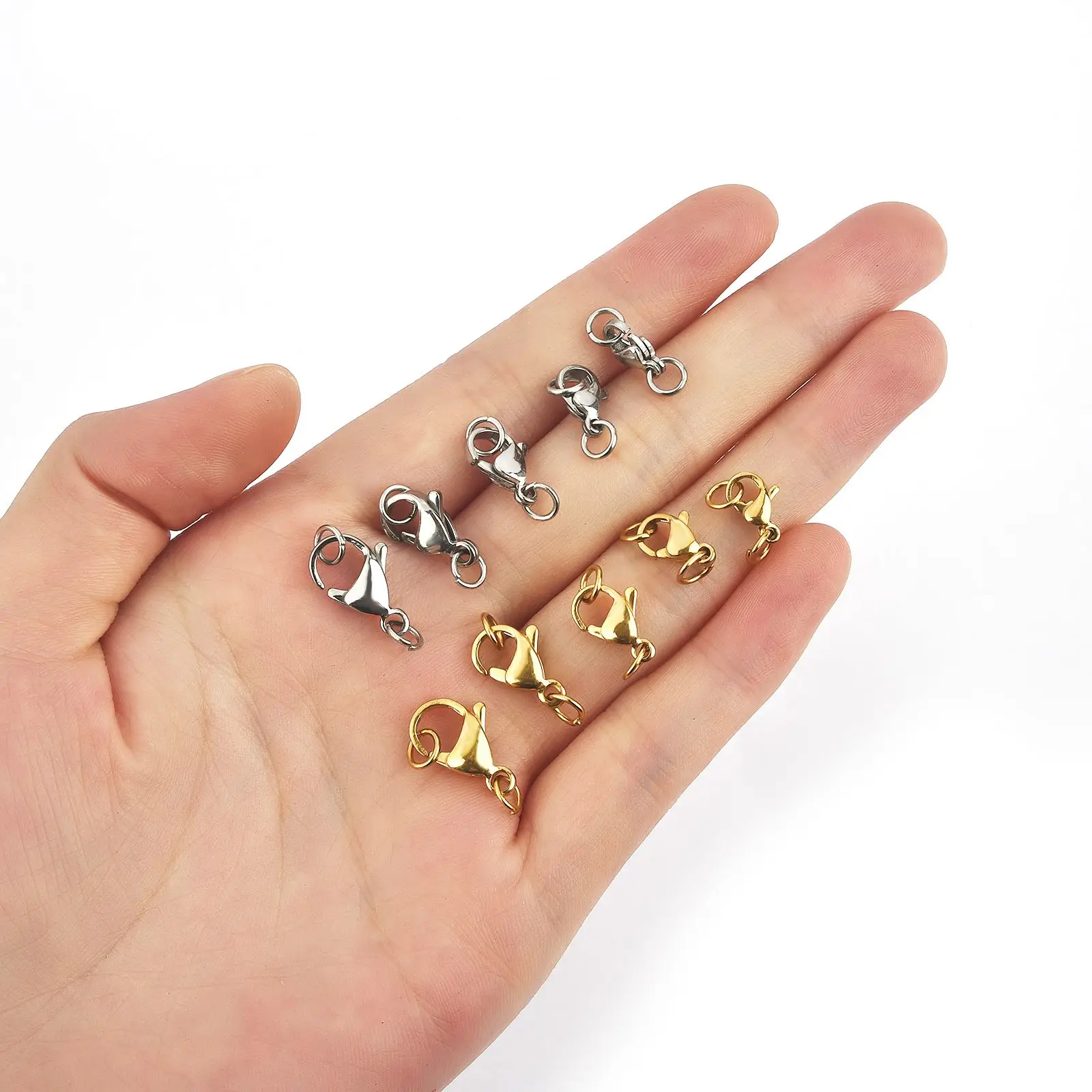 300pcs/Lot Alloy Lobster Clasps Closed Ring Mixed For DIY Bracelets Necklaces Hooks Chain Jewelry Making Findings Accessories