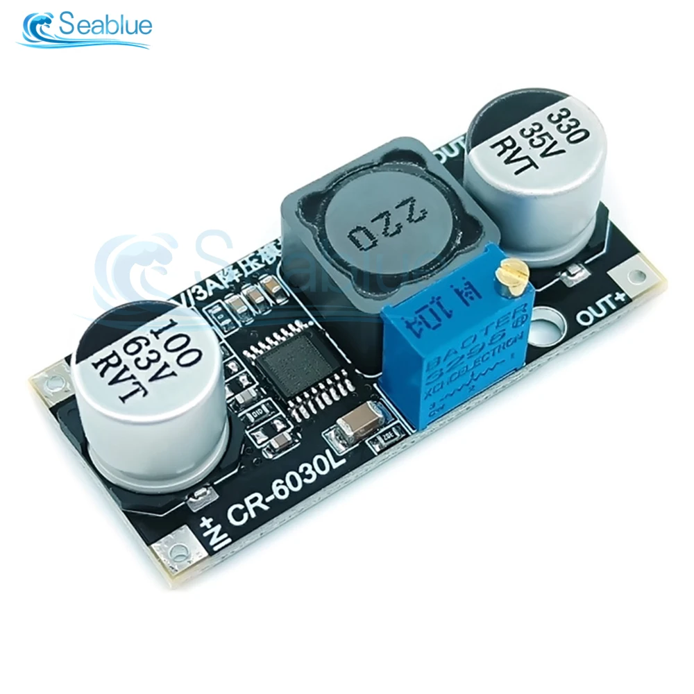 LM2596 60V 3A Step-down power module DC 12/24V to 3.3/5/12/24V 2-34V 3-32V Adjustable Buck Converter Module Voltage Regulators