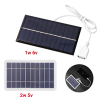 1W 6V  2W 5V Portable Solar Panel Mini DIY Solar System for Phone Power Bank Fan Cell