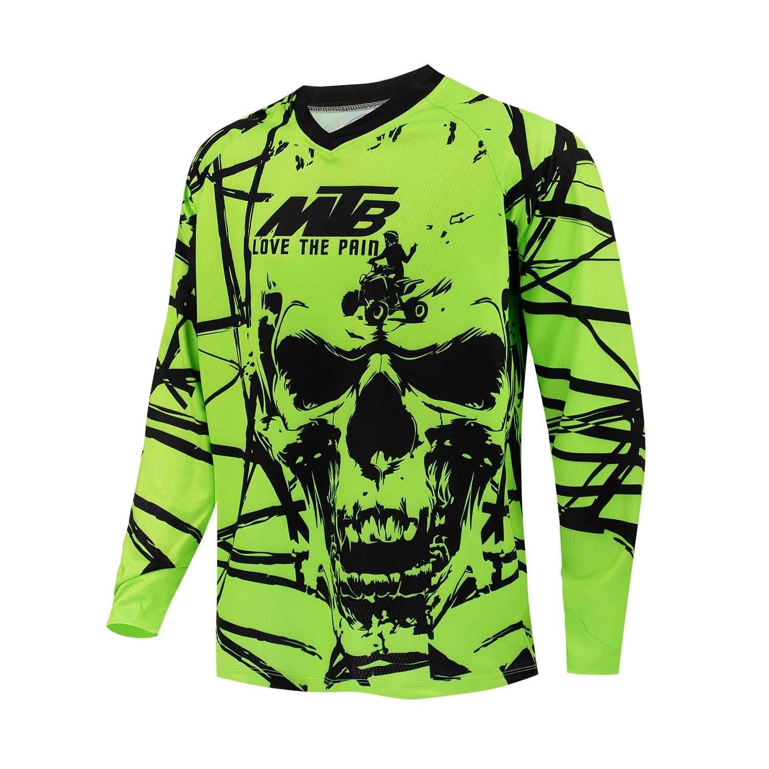 Edgy Skeleton Graphic Motocross Long Sleeve Jersey Family Matching Outfits Moisture Wicking Offroad MTB Cycling Riding Jersey
