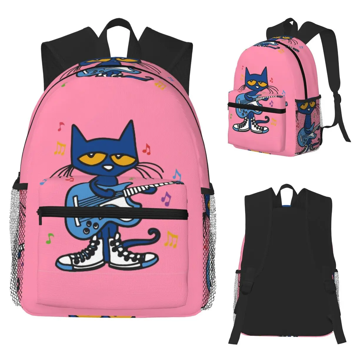 

Pete The Cat Student Backpack School Bag Hiking Travel Daypack for Boys Girls Fashion Bookbag Shoulder Bags