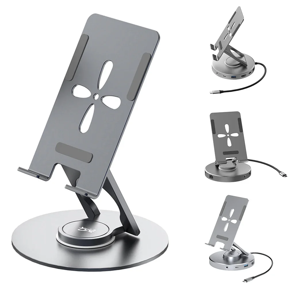 

USB C Docking Station Swivel Stand 4k/60Hz Multiport Hub Adapter 10Gbps hdtv-Compatible Port