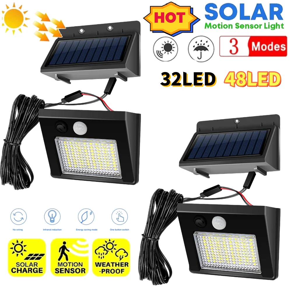 

32/48 LED Split Solar Light PIR Motion Sensor Wall Light Solar Lamp Outdoor IP65 Waterproof Solar Countyard Garden Wall Lamp
