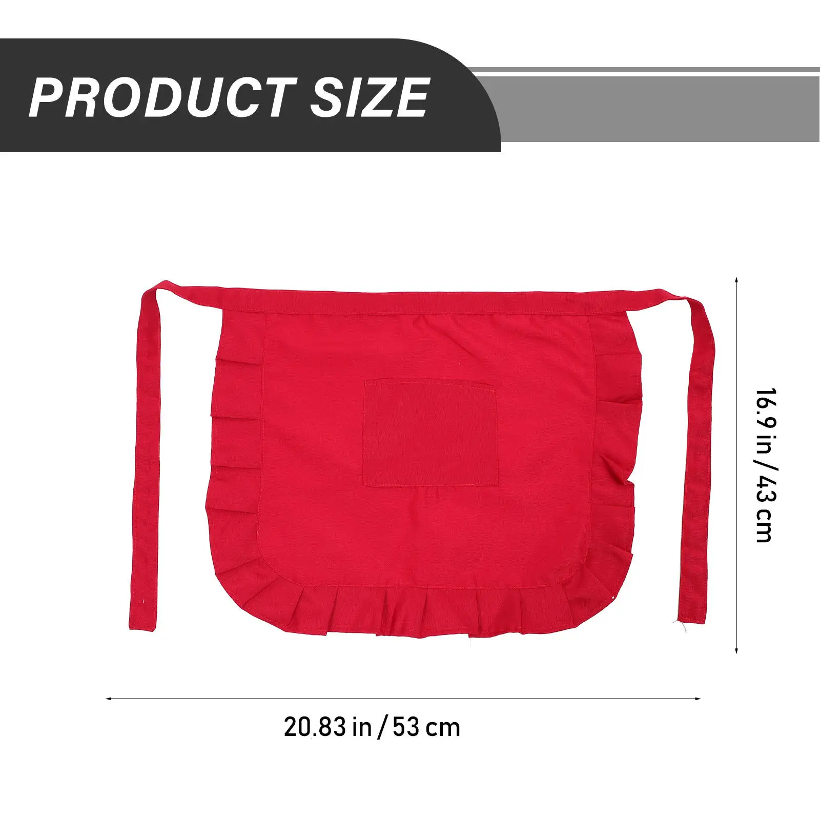 1Pcs Floral Half-Length Apron Lightweight Oil-Proof Cooking Apron with Pocket for Cafe Restaurant Kitchen Home Use