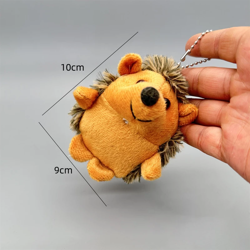 Cute Little Hedgehog Plush Keyring Simulation Forest Animal Hedgehog Plush Stuffed Toy Backpack Decor Charm For Birthday Gifts