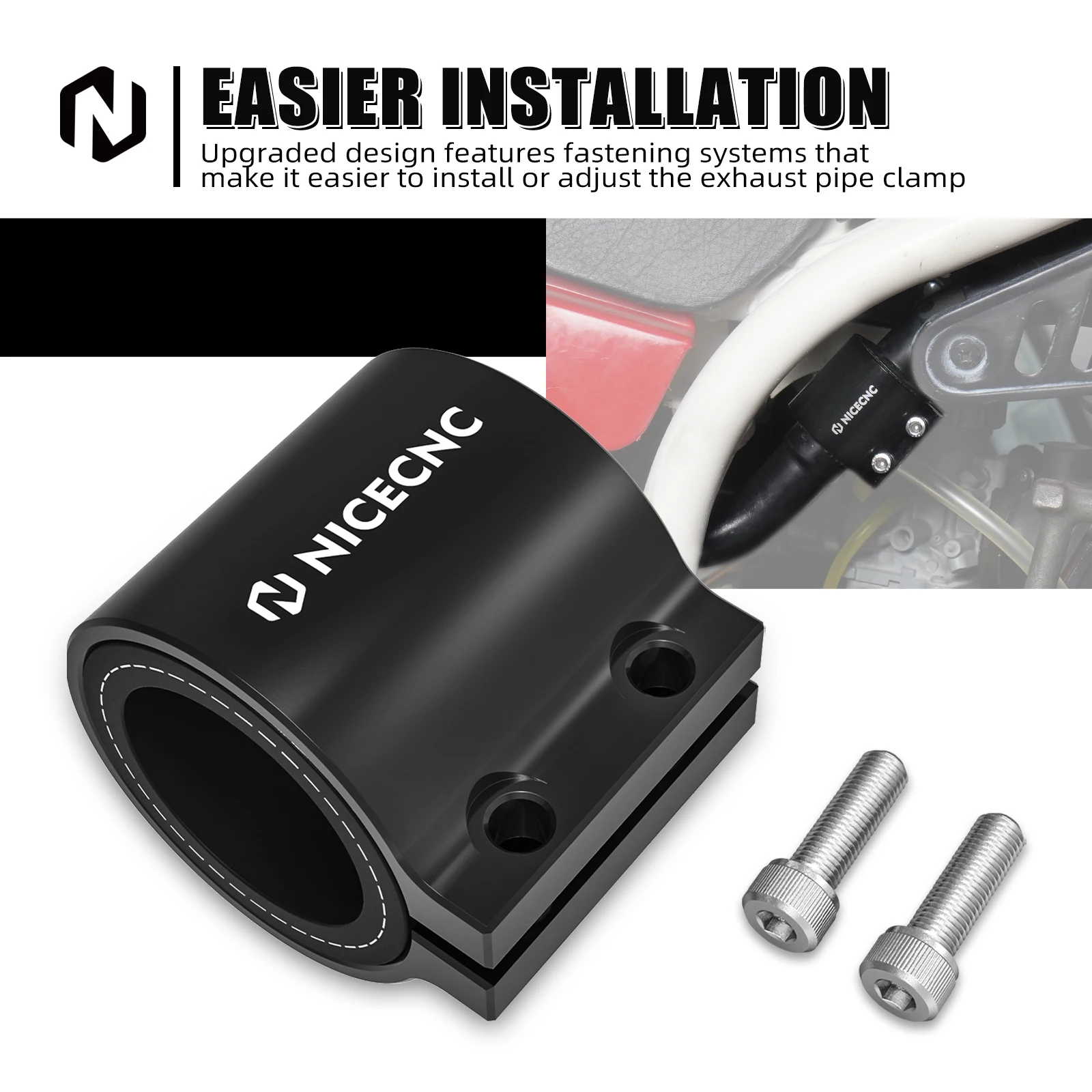 For Yamaha Blaster 200 Exhaust Clamp ATV Blaster 200 Banshee 350 Stainless Steel Improving Exhaust Seal