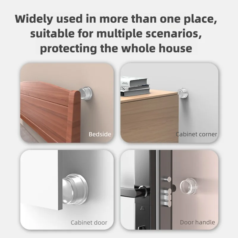Punch‑Free Self‑Adhesive Door Stopper, Silent Anti‑Collision Bumper Pads for Door Handle, Cabinet, Refrigerator, Glass Door, Wal