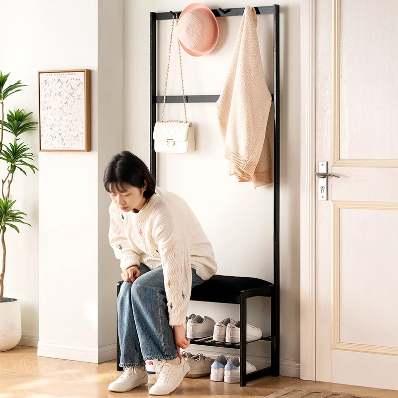 Modern Advanced Entryway Bench with Shoe Storage Upholstered Stool Space-Saving Shoe Cabinet