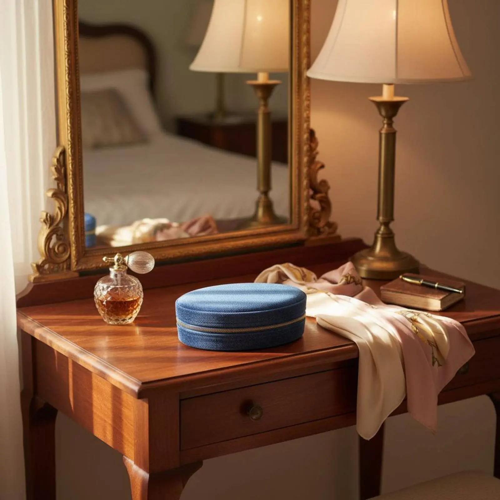 

Oval Soft Jewelry Box Soft Safeguarding Lining Portable Soft Jewelry Box Mini Band and Earring Holder for Travelers