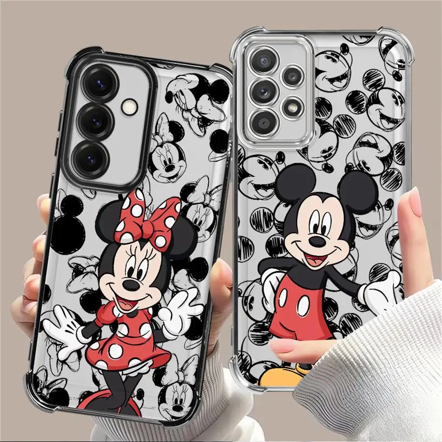 Phone Cover Case for Samsung Galaxy A24 A52 A17 A33 A25 A13 A35 A36 A21s A16 A26 A15 Cartoon Disney Mickey Minnie