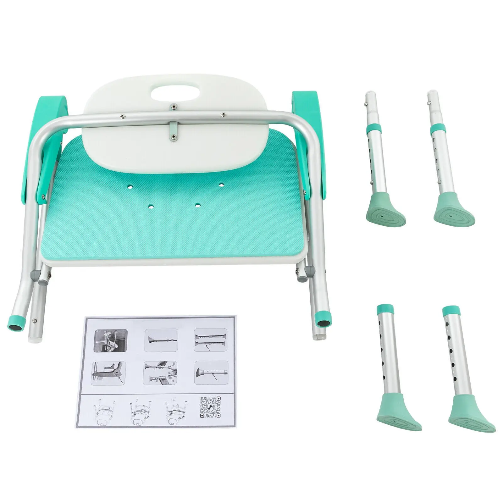 Asiento de ducha plegable con carga de 125kg/275lbs, silla de baño plegable, silla de ducha ligera