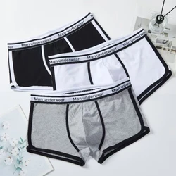 Men's Boxers Cotton Comfort Briefs Underwear Black White Gray M L XL Breathable Fashion Fitness Sports