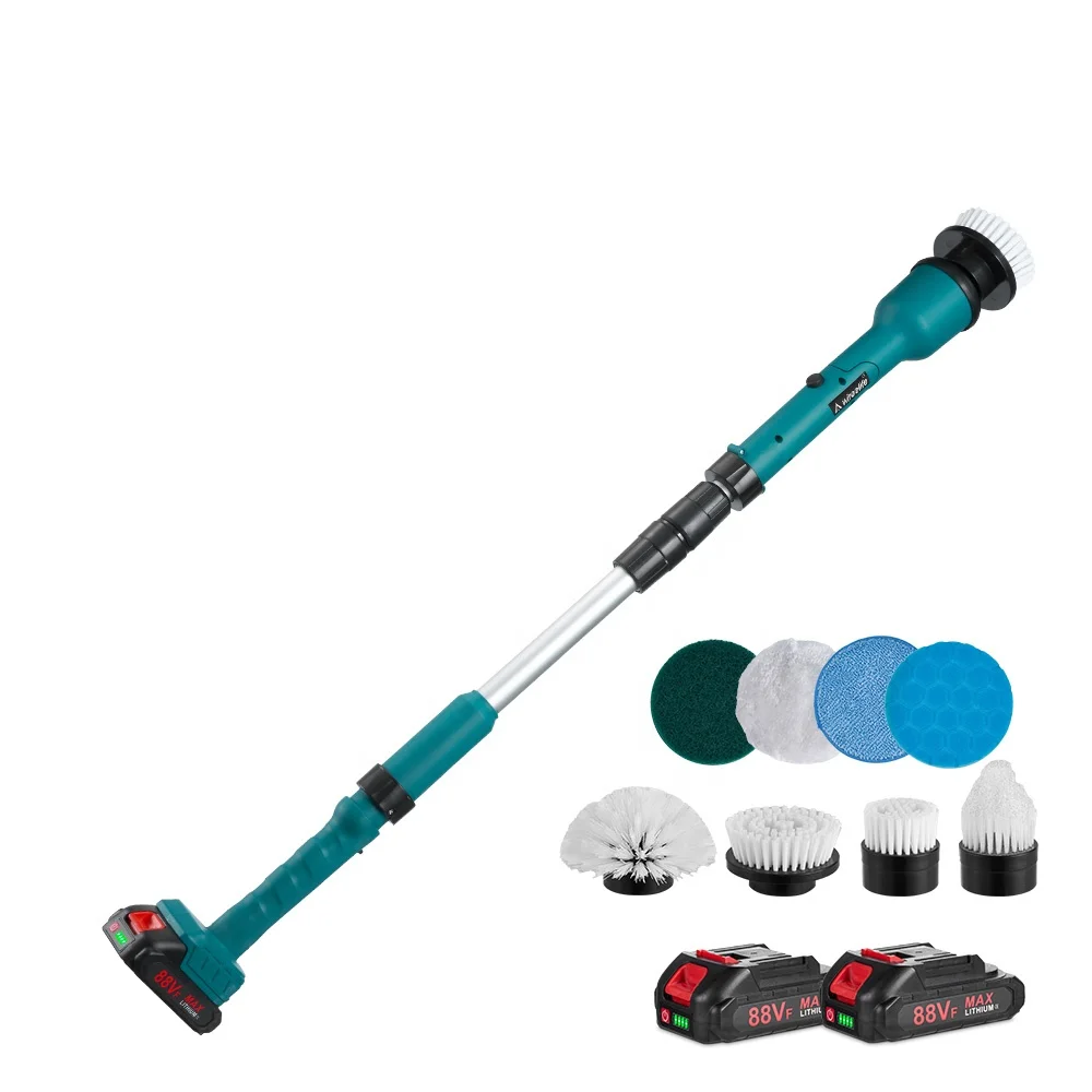 Wireelife 2400RPM Electric Spin Scrubber 8IN1 Electric Cleaning Brush Extension Handle Cleaning Tool