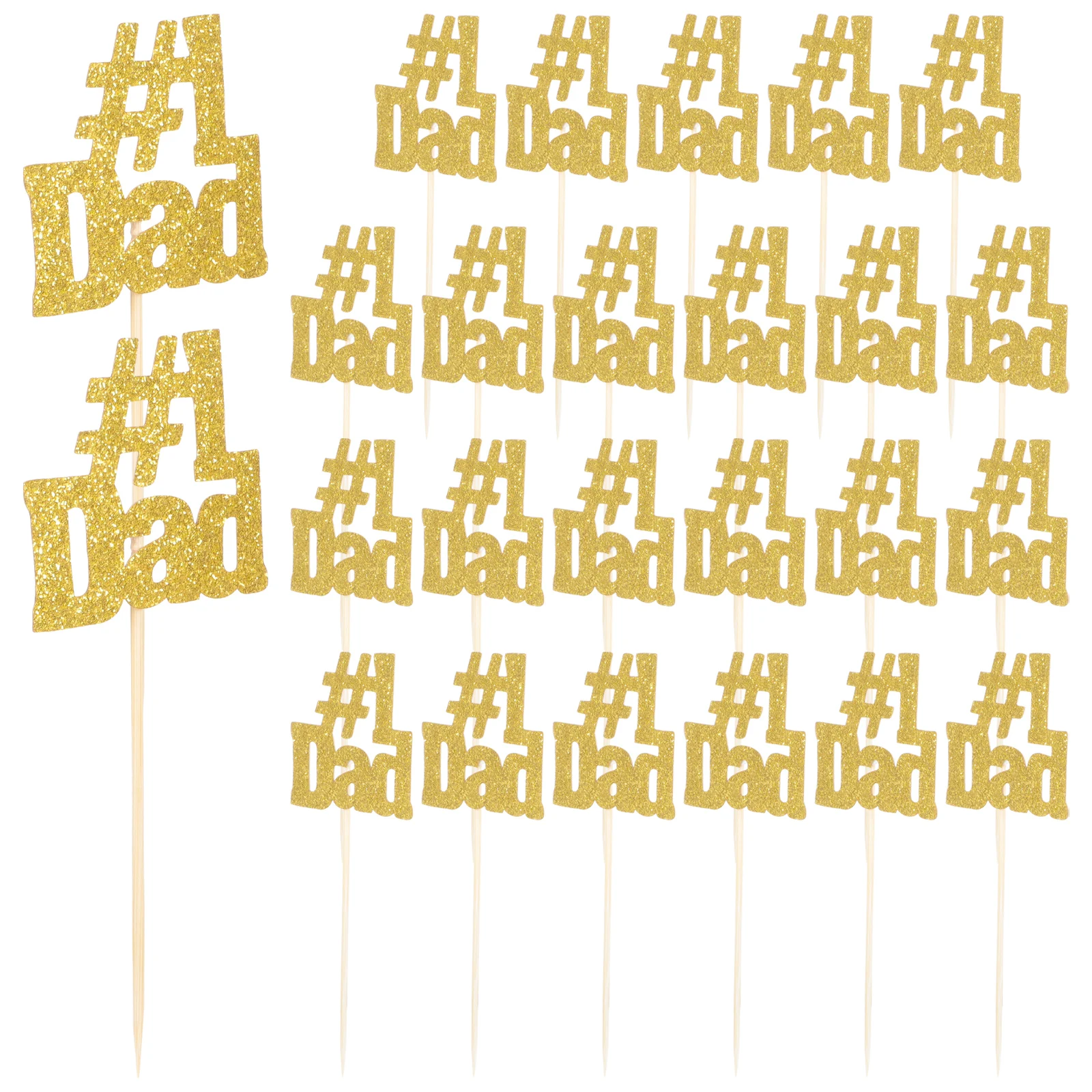 

25Pcs Father's Day Cupcake Toppers Lettering Design Cake Decoration Safe for Food Use Party Scene Decor Cupcake Toppers