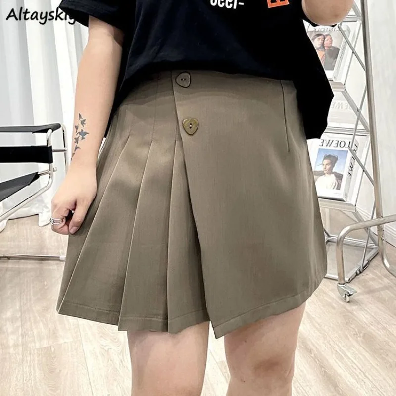 

M-4XL Skirts Women Irregular Pure Chic Designed Sweet Summer High Waist Korean Style Gentle Leisure All-match Streetwear Young