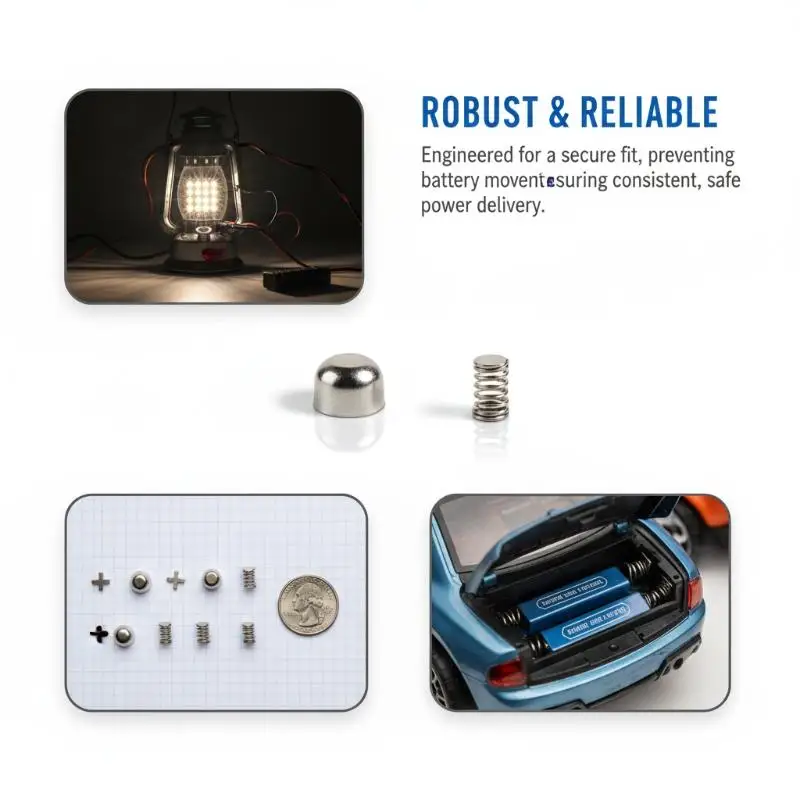 18650 Battery Spring Contact Sheet 20PCS Bipolar Positive Negative Terminals for Lithium Battery Pack DIY Welding Project