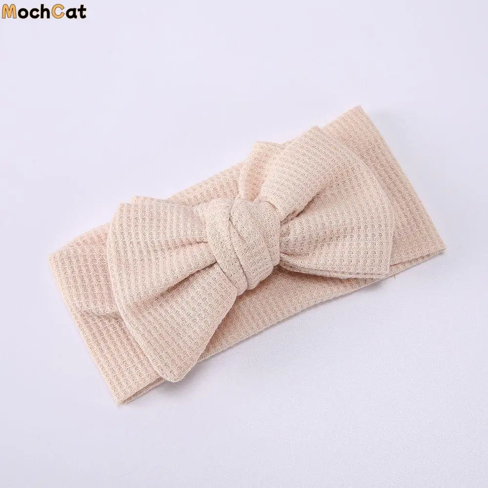 

Soft Waffle Fabric Elastic Baby Girl Hair Accessories Baby Headband Big Bow Hairband Bowknot Turban Girl Headwear