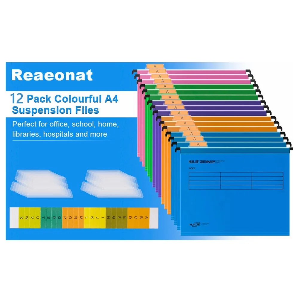 Imagem -02 - Pvc Suspenso Pendurado Pastas de Arquivo com Gancho a4 Pasta Rápida do Trabalho Arquivos de Suspensão Cor Aleatória Casa Organização