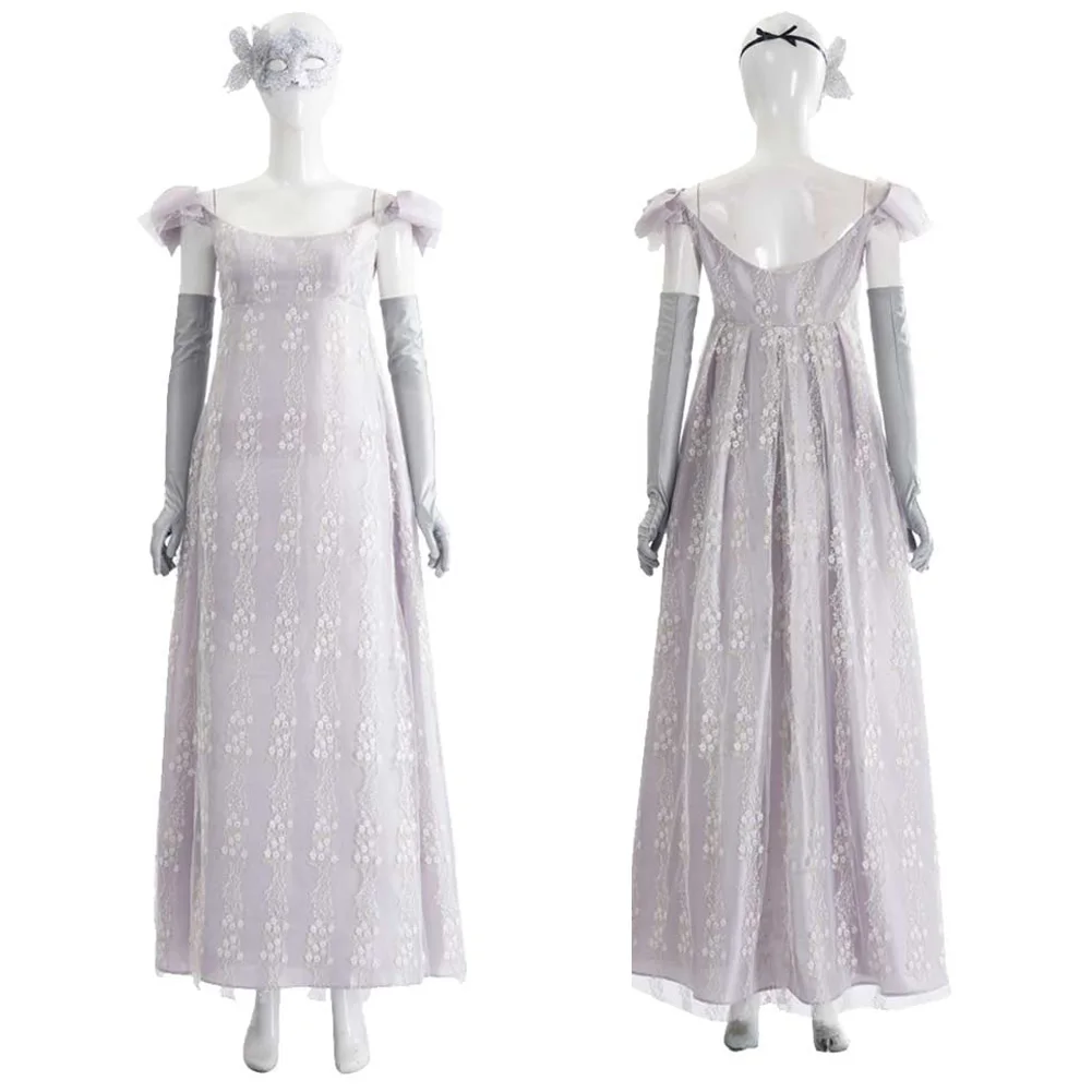 

Sophie Beckett TV Regency Era Cosplay Women Party Roleplay Fantasia Dress Eyemasks Costume Gloves Set Halloween Party Suits