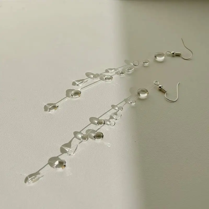 Crystal Dewdrop Earrings for Women Unique Transparent Clavicle Chain Fashion Jewelry for Wedding Party Gifts