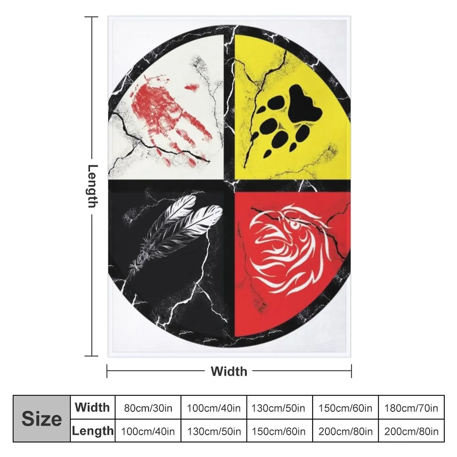 Native American-medicine wheel Throw Blanket Decorative Sofa Picnic Custom Furrys Blankets