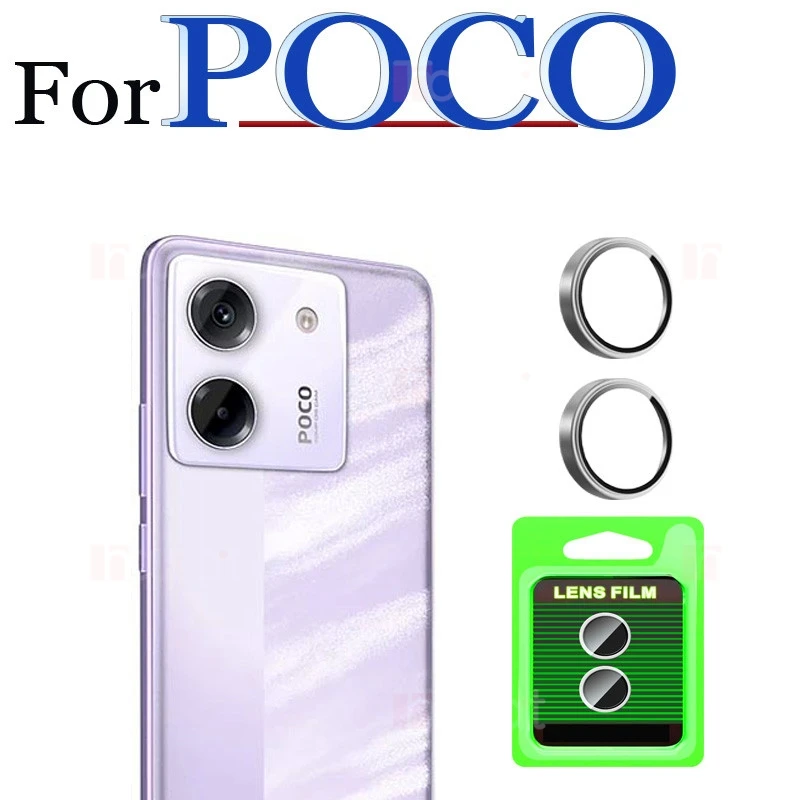 Newly Upgraded Camera Protector for Xiaomi POCO M7 Pro 5G Glass Camera Lens Film Metal Frame 3D Design Full Cover