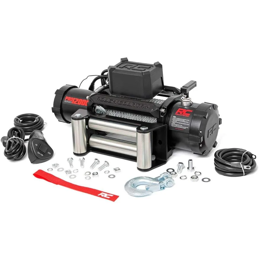 

High-Capacity Waterproof Electric Winch with Steel Cable and Wired Remote for Off-Road Vehicles