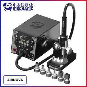 Bilashmart MECHANIC AirNova 1200W High Power Smart Hot Air Gun Rework Station Horn Nozzle Desoldering Tools Phone BGA IC PCB Repair