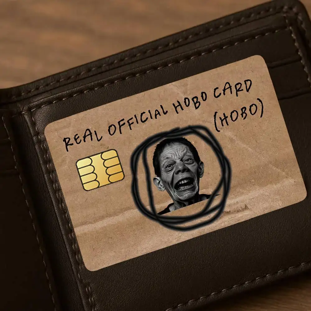 Meme OFFICIAL HOBO CARD Credit Card Public Transportation Cards Sticker Waterproof Card Face Decoration 4PCS